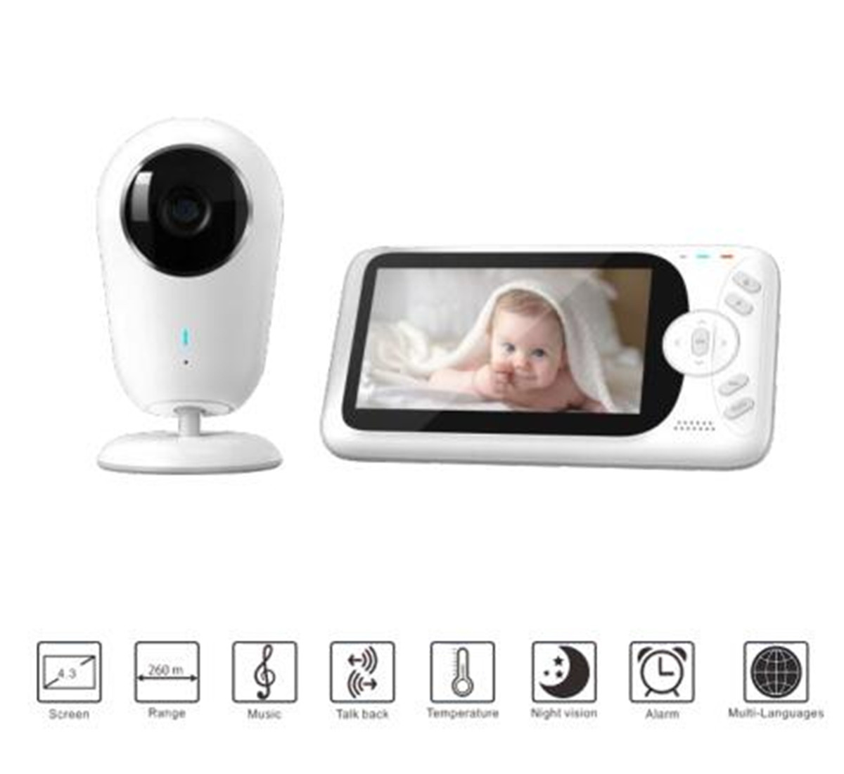 Home Security Wireless Cameras - Bezprzewodowa niania elektroniczna 4,3 cala 1080P