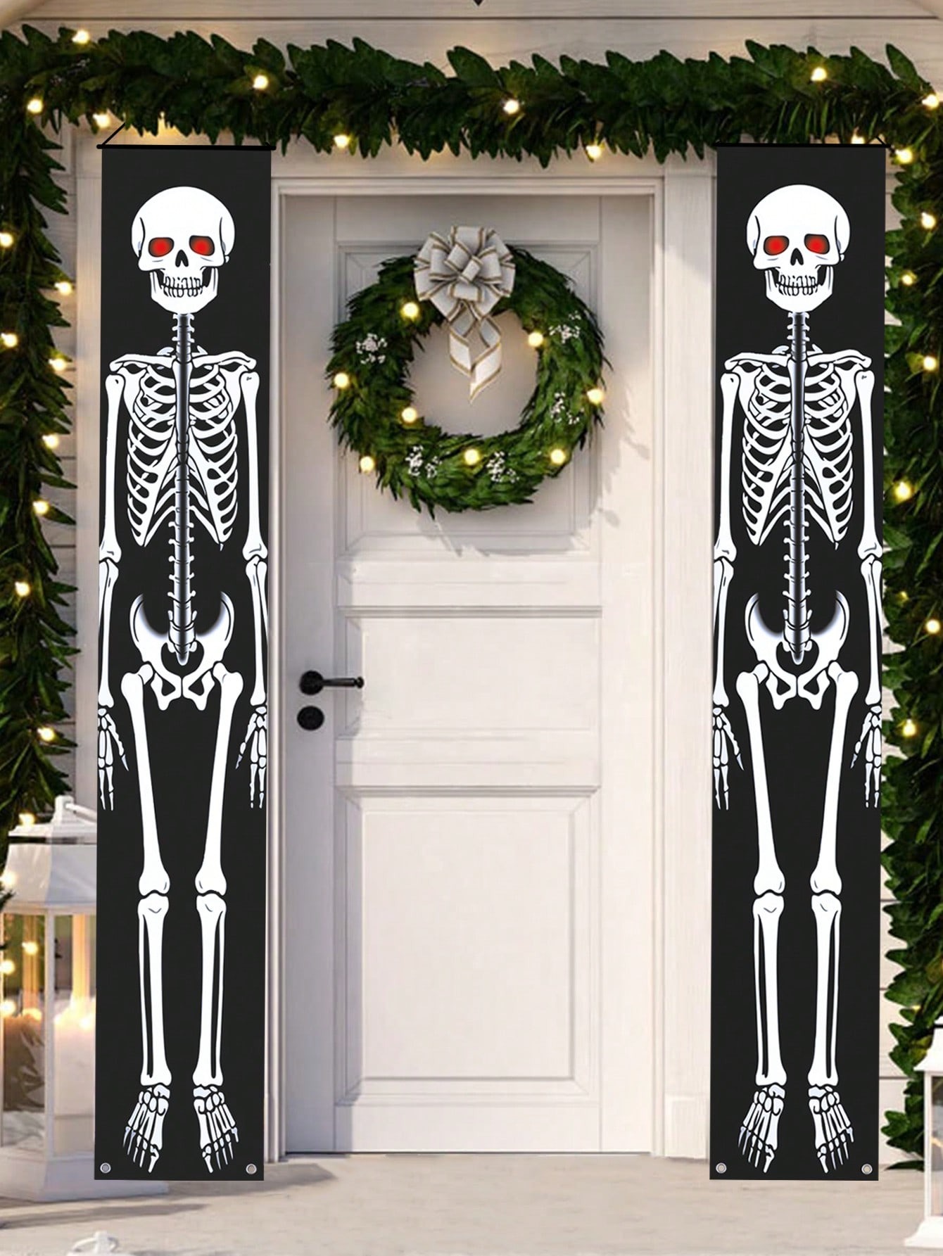 Home Security Yard Sign - 2 szt. Halloweenowy straszny baner na