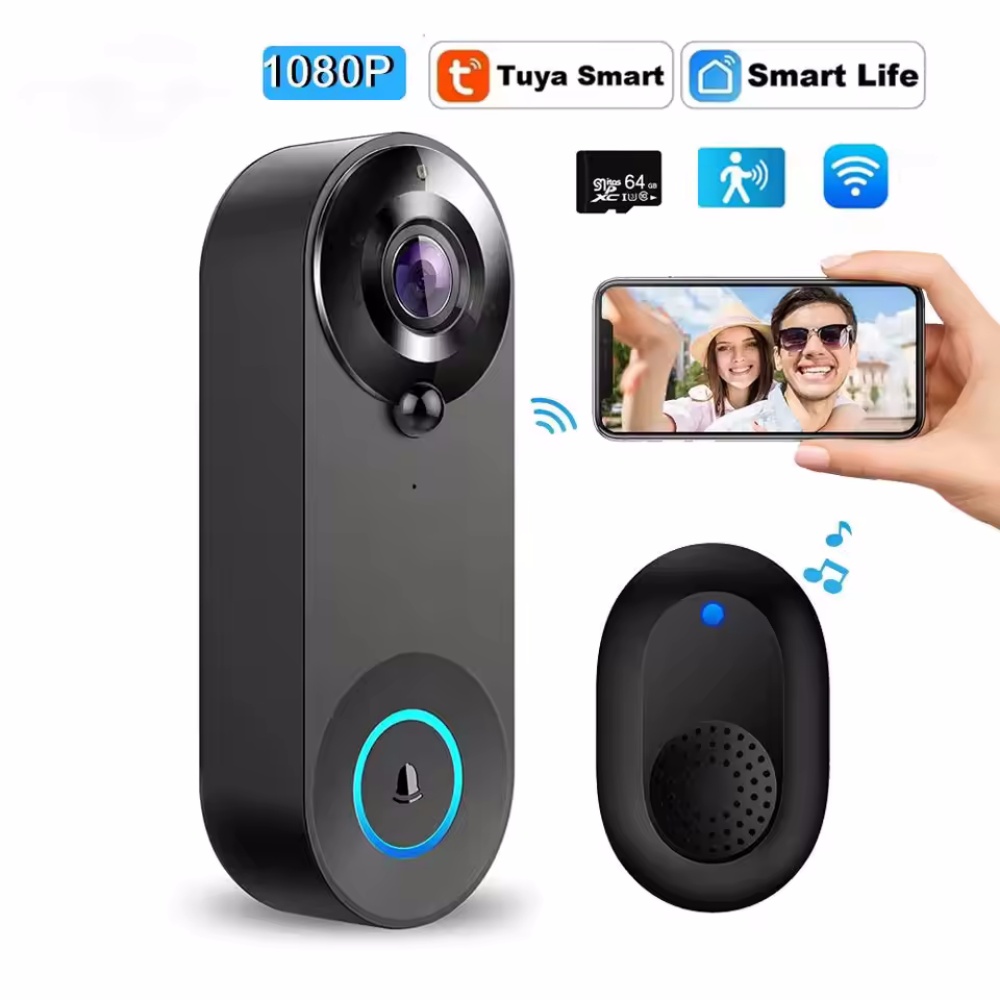 Home Security Lidar - Tuya Bezprzewodowy Dzwonek do Drzwi WiFi