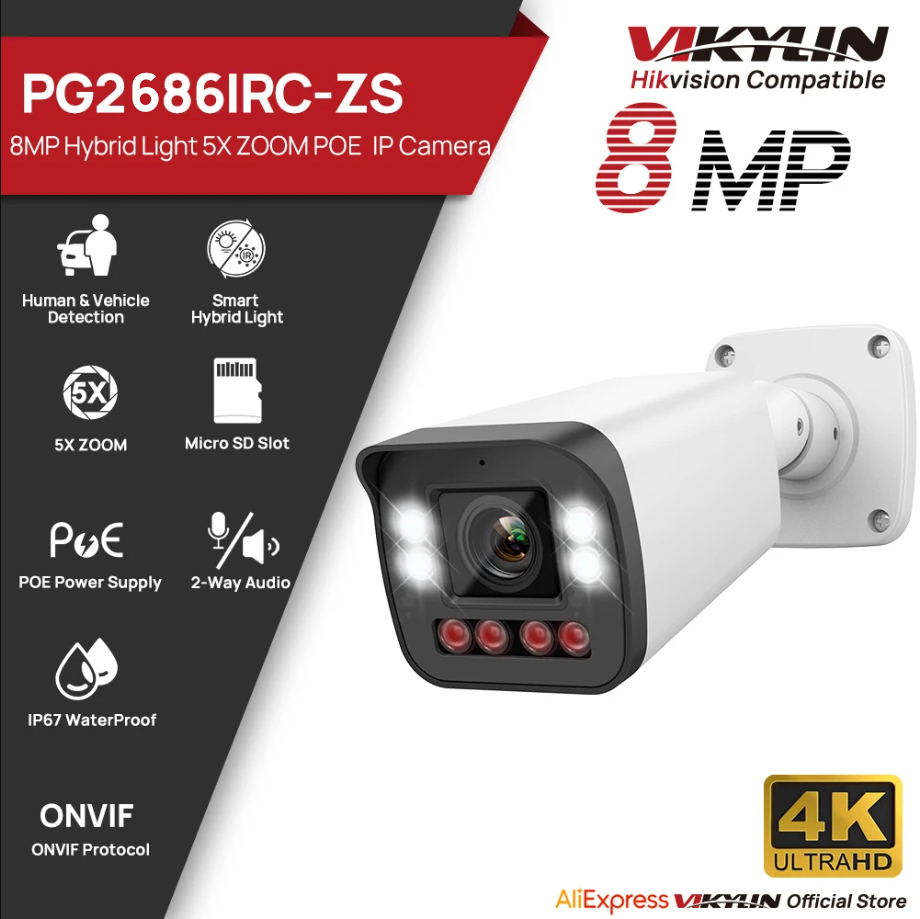 Home Security Hikvision - Kamera IP VIKYLIN 8MP z 5-krotnym