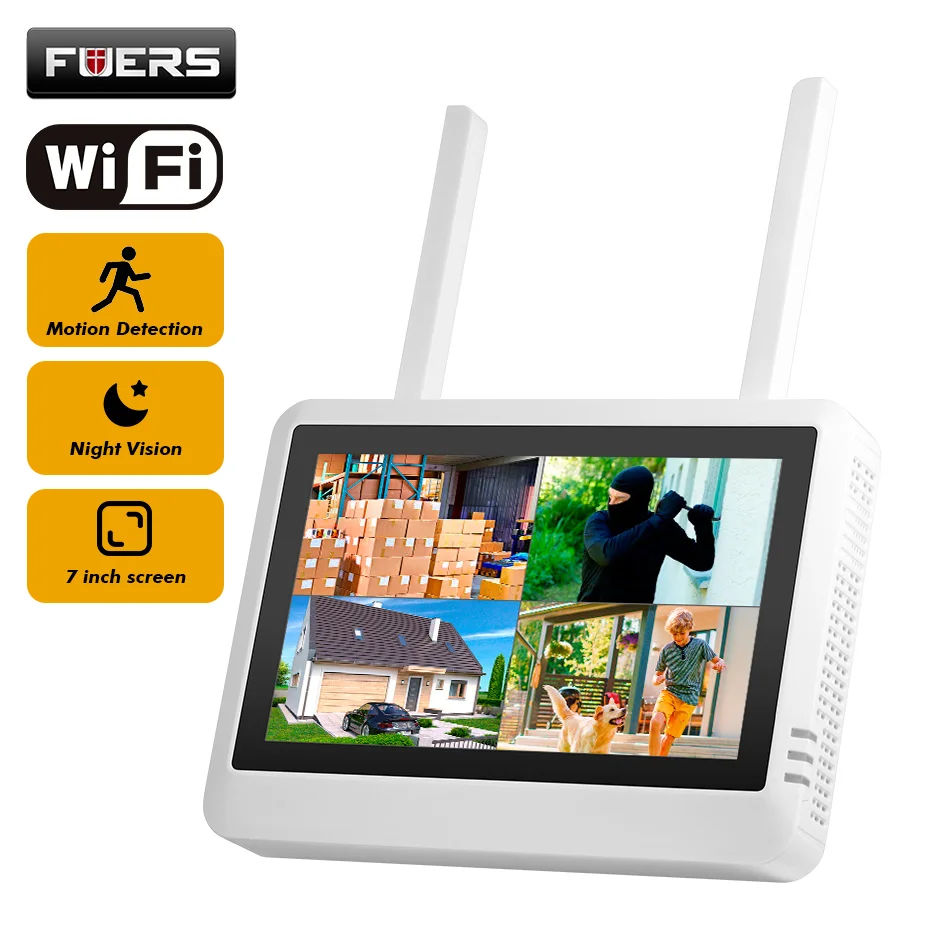 Home Security Video Systems - FUERS 8-kanałowy Bezprzewodowy System Bezpieczeństwa NVR