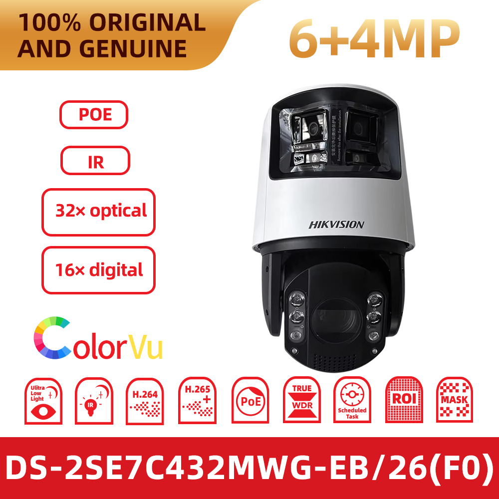 Home Security Hikvision - Kamera panoramiczna PTZ Hikvision DS-2SE7C432MWG-EB/26(F0) 6MP+4MP,