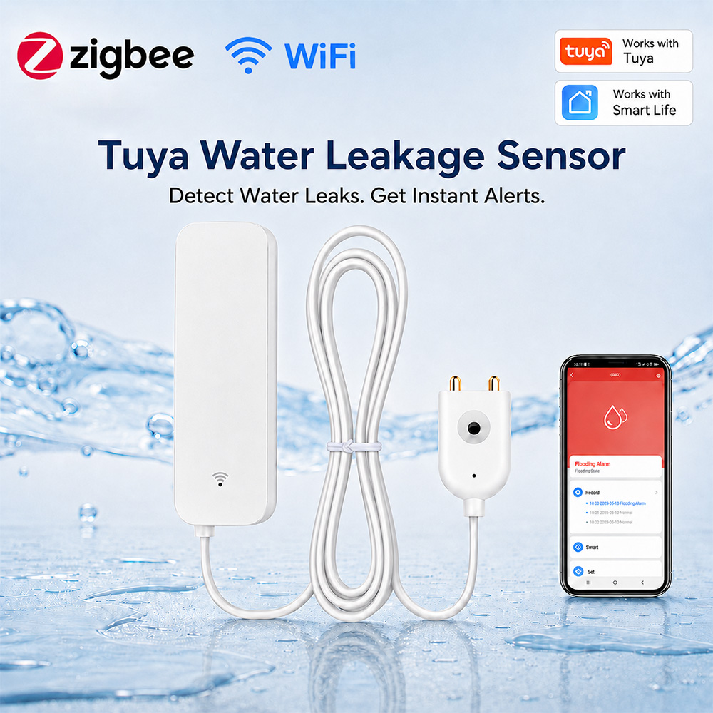 Home Security Gadgets - Czujnik wycieku wody ZigBee WiFi, alarm