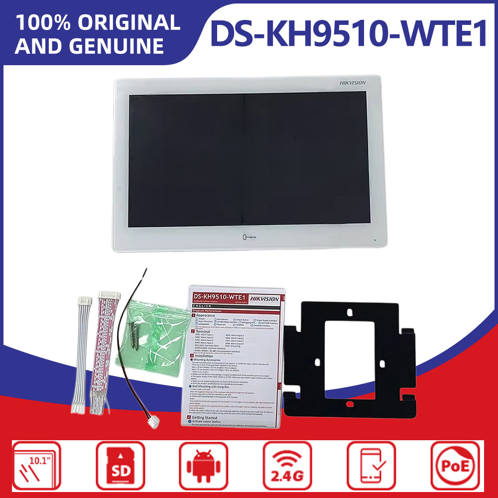 Home Security Hikvision - Hikvision DS-KH9510-WTE1(B) 10,1-calowy dotykowy ekran dotykowy,