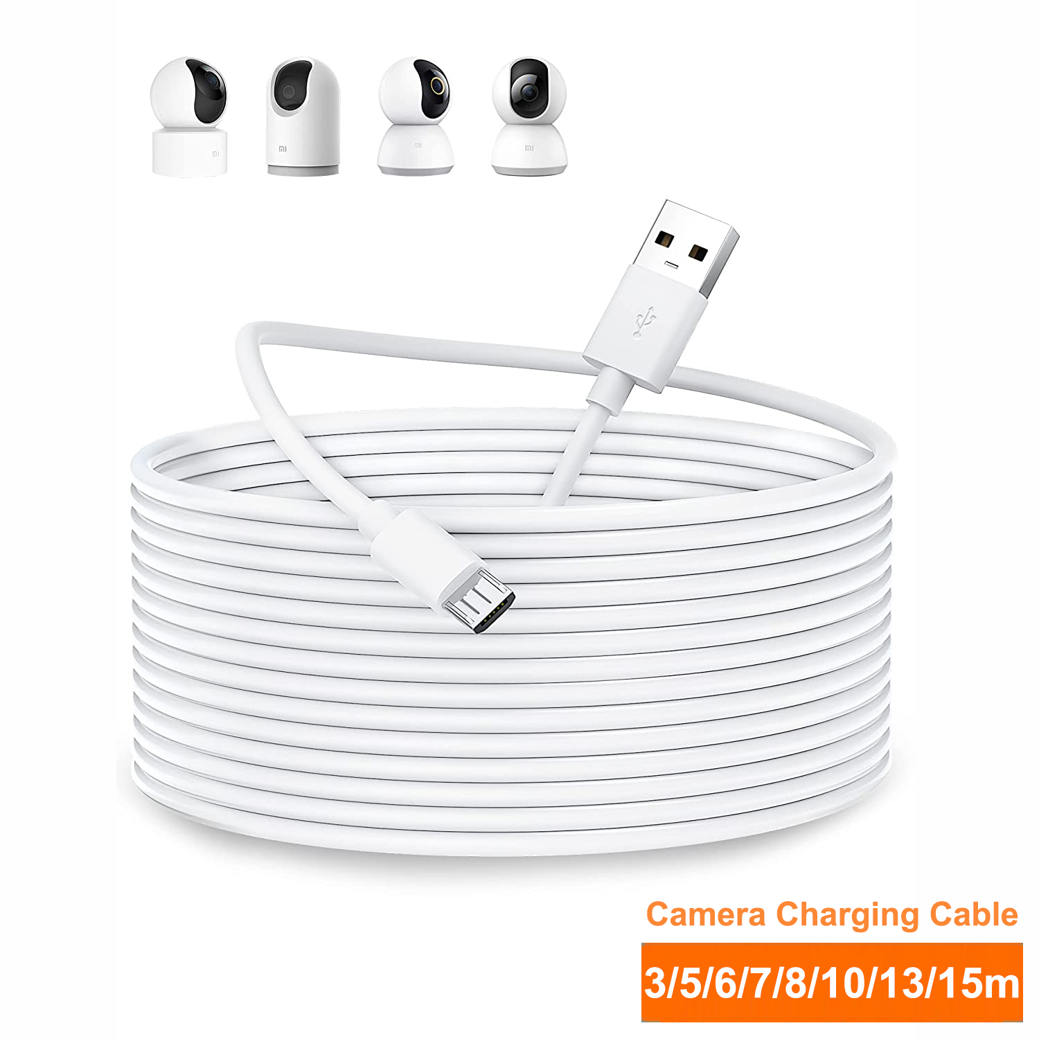Home Security Camera 360 Xiaomi - Przedłużacz Micro USB o długości 3–13