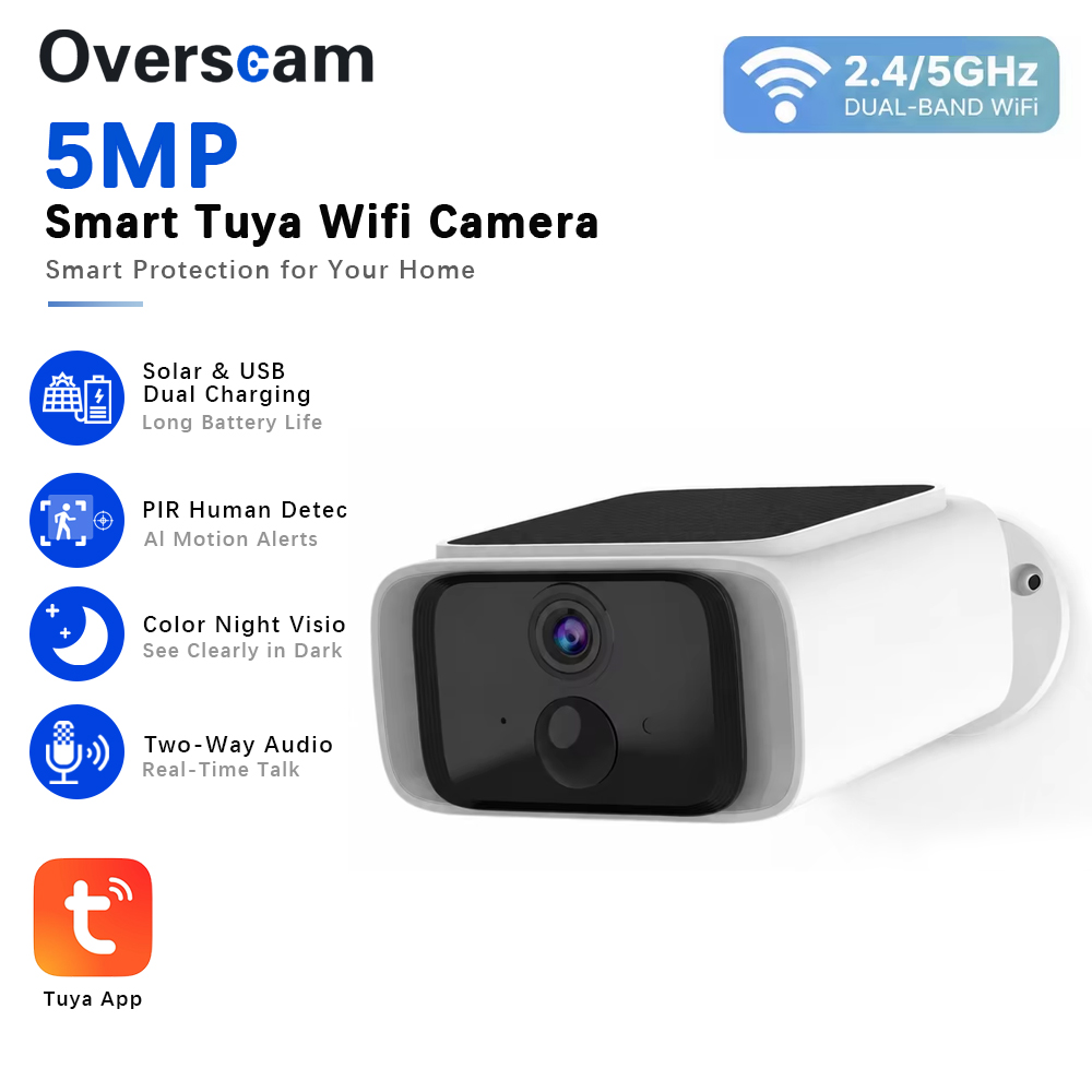 Home Security Wireless Cameras - Kamera bezpieczeństwa Tuya 5MP zasilana energią