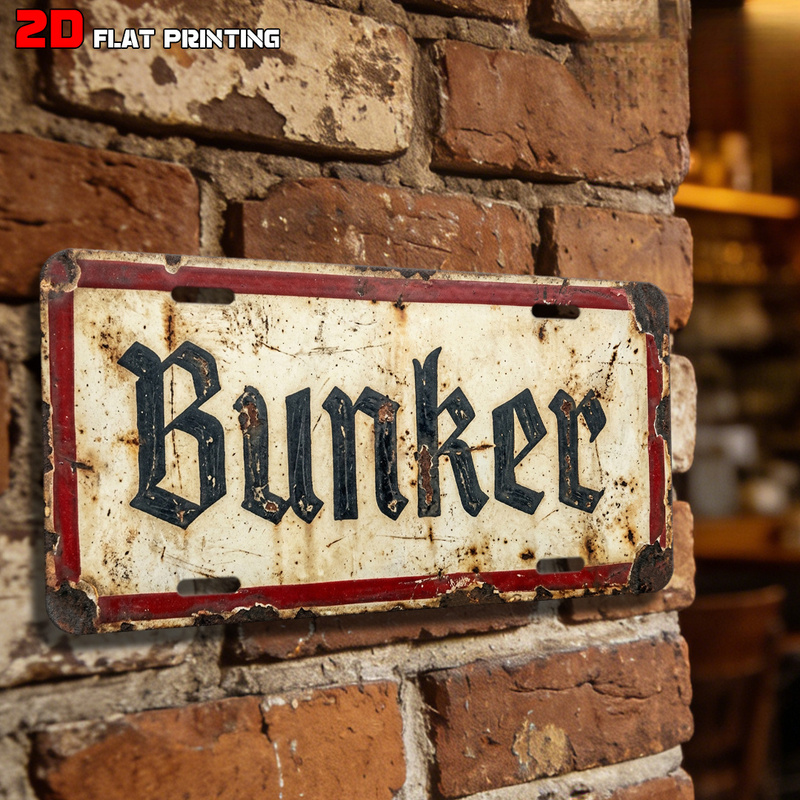 Retro tabliczka „Bunker Fun”,  – Home Security Yard Sign recenzja i cena