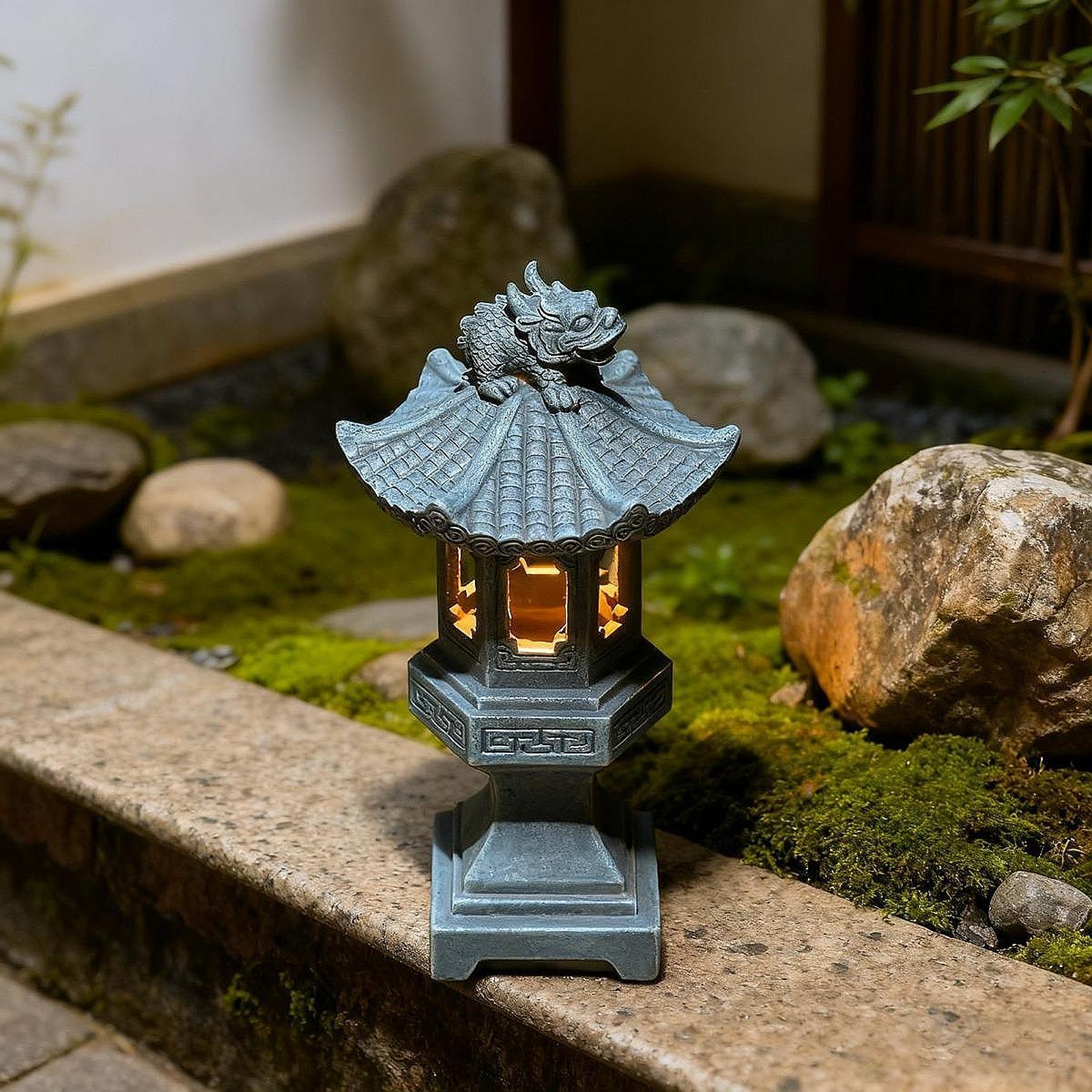 Solarna latarnia pagoda, statu – Home Security Yard Sign recenzja i cena