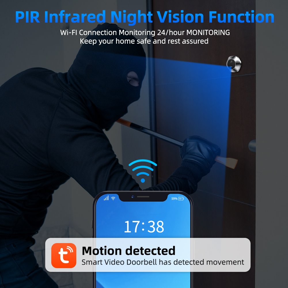 1080P WiFi wizjer Tuya intelig – Home Security Lidar recenzja i cena